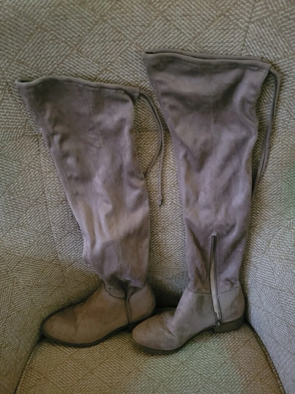 Source Unknown Taupe Over-the-Knee Suede Boots